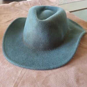 Scala Handmade "Outback" Wool Hat | Forest/Olive Green | Western Fedora Style